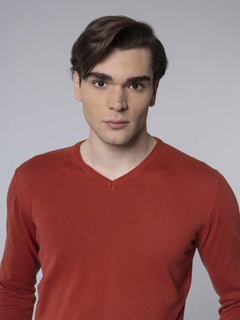 Maglia basic collo a V|Colore:Arancio