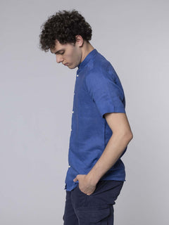 Camicia in lino coreana|Colore:Bluette