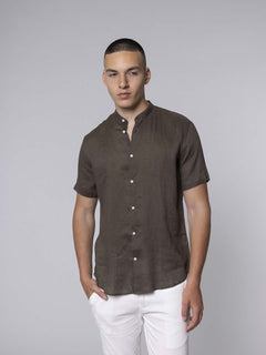 Camicia in lino coreana|Colore:Verde militare