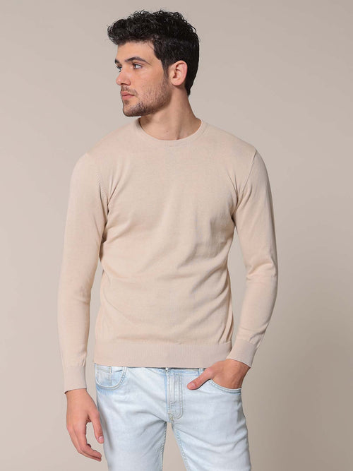 Maglia basic girocollo|Colore:Sabbia