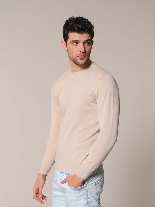 Maglia basic girocollo|Colore:Sabbia