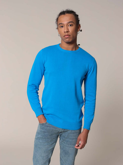 Cotton basic crew neck sweater