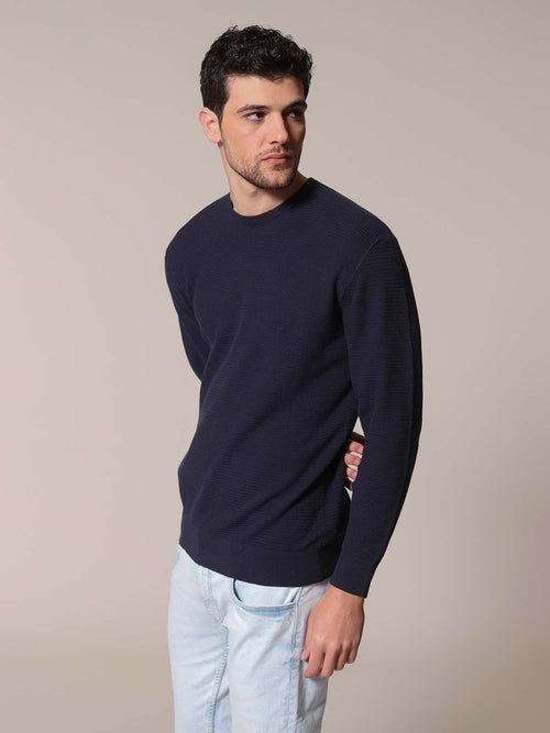 Maglia rigato Jacquard|Colore:Blu