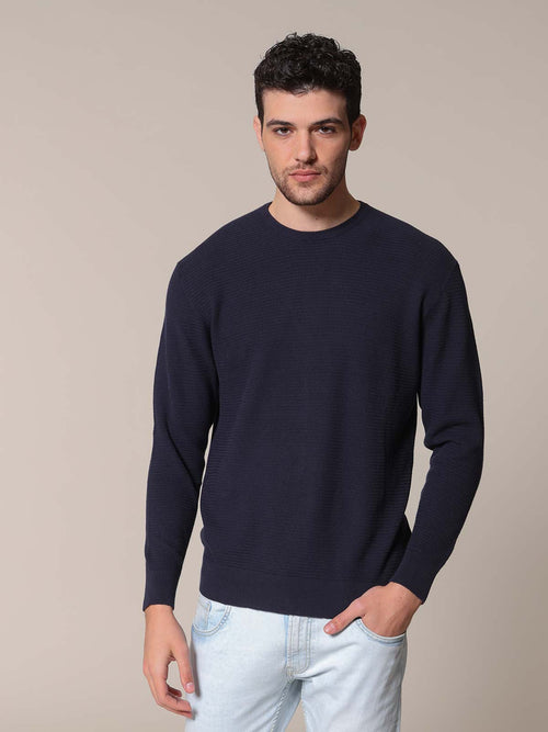 Maglia rigato Jacquard|Colore:Blu