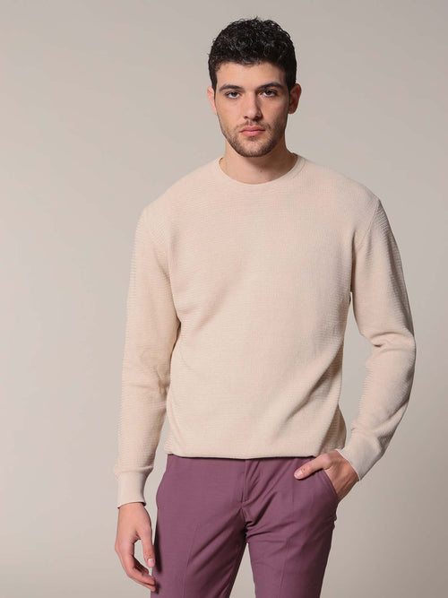 Maglia rigato Jacquard|Colore:Sabbia