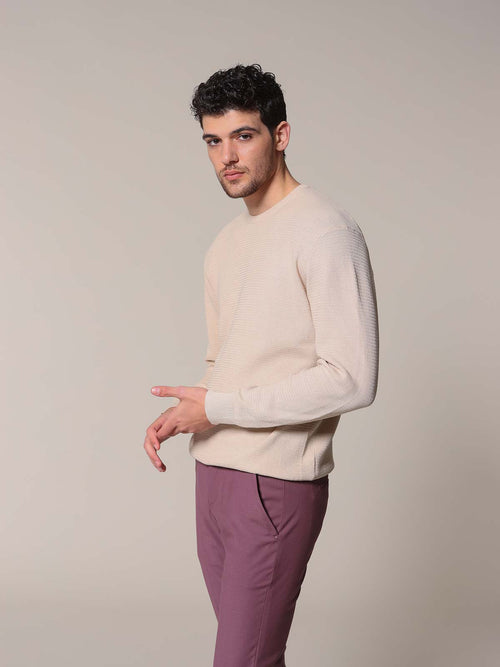 Maglia rigato Jacquard|Colore:Sabbia