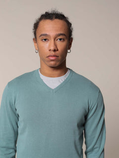 Maglia basic collo a V|Colore:Salvia
