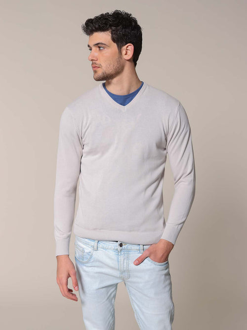 Maglia basic collo a V|Colore:Ghiaccio