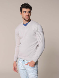 Maglia basic collo a V|Colore:Ghiaccio