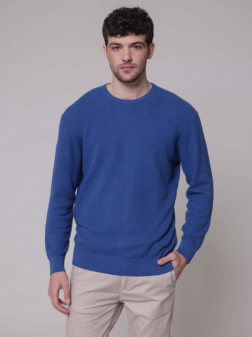 Maglia rigato Jacquard|Colore:Bluette