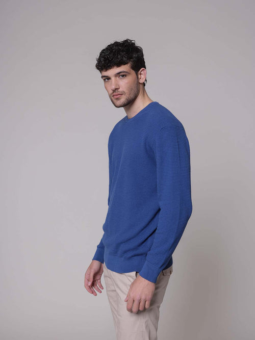 Maglia rigato Jacquard|Colore:Bluette