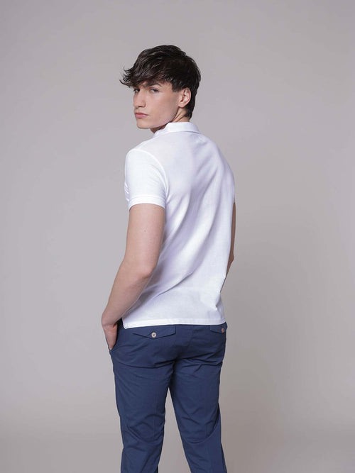 Polo logo ricamo|Colore:Bianco