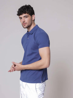 Polo logo ricamo|Colore:Blu china
