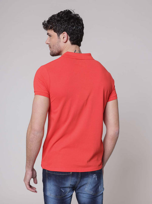 Polo logo ricamo|Colore:Rosso