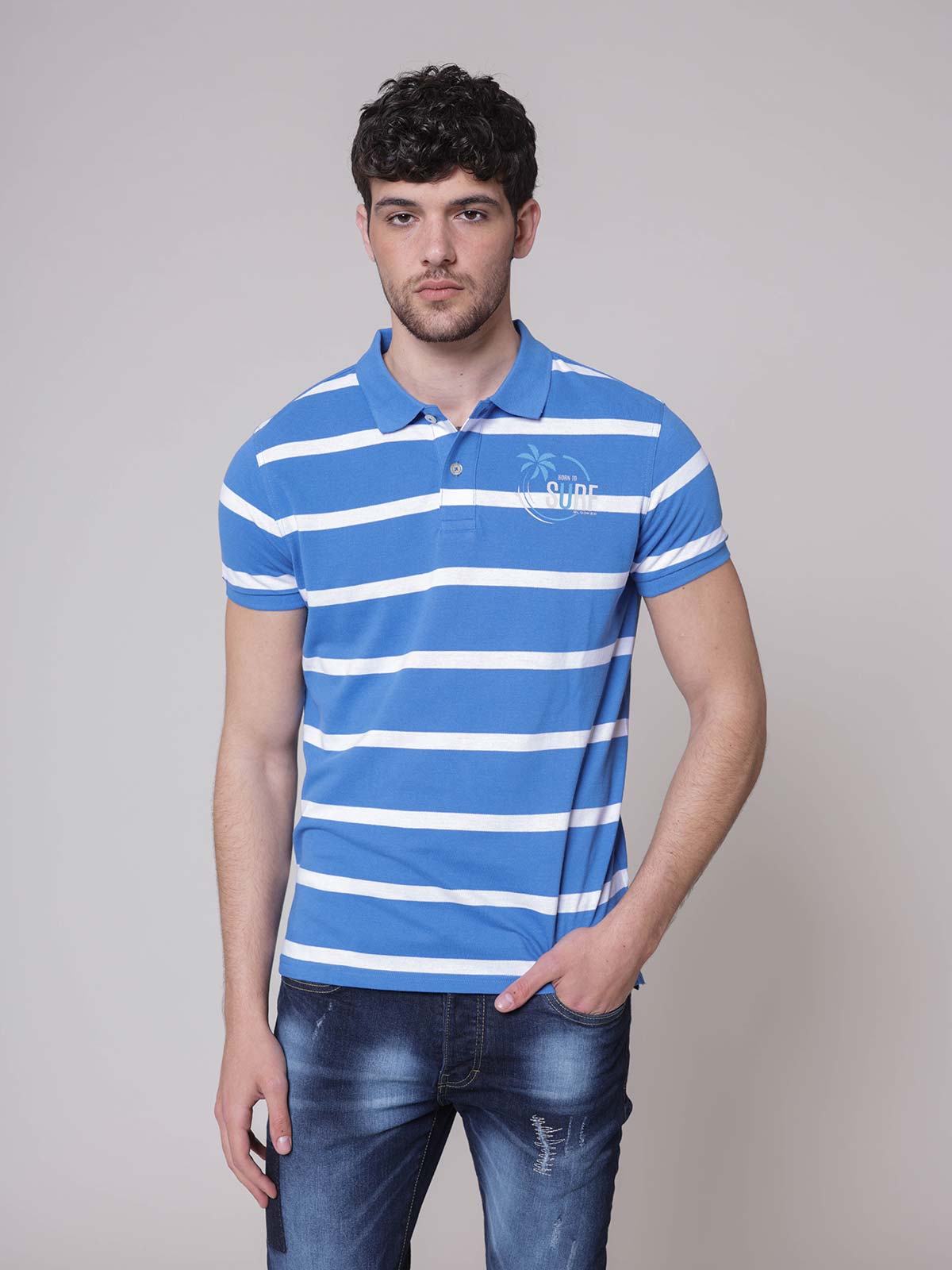 Polo righe surf|Colore:Royal