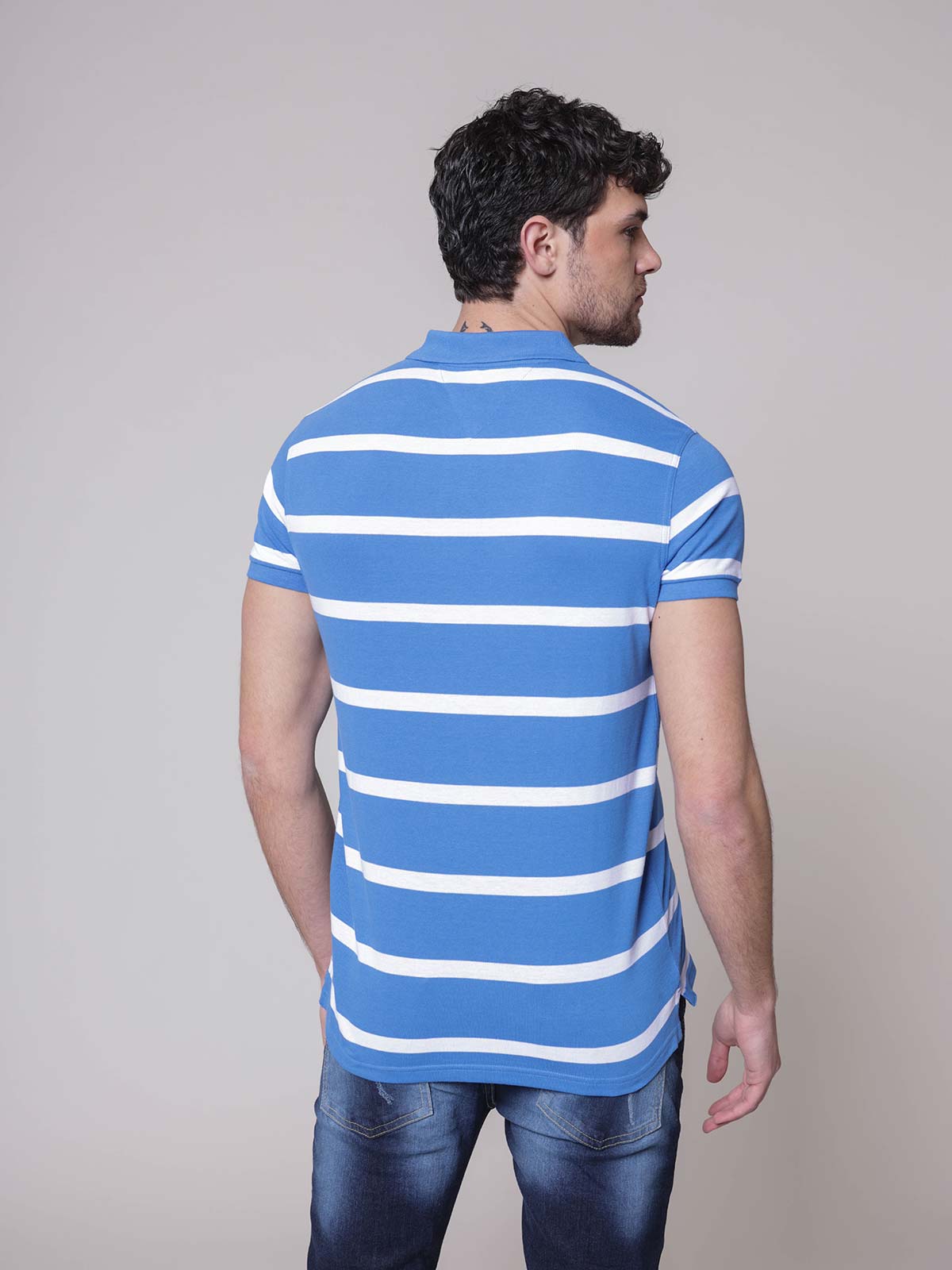 Polo righe surf|Colore:Royal
