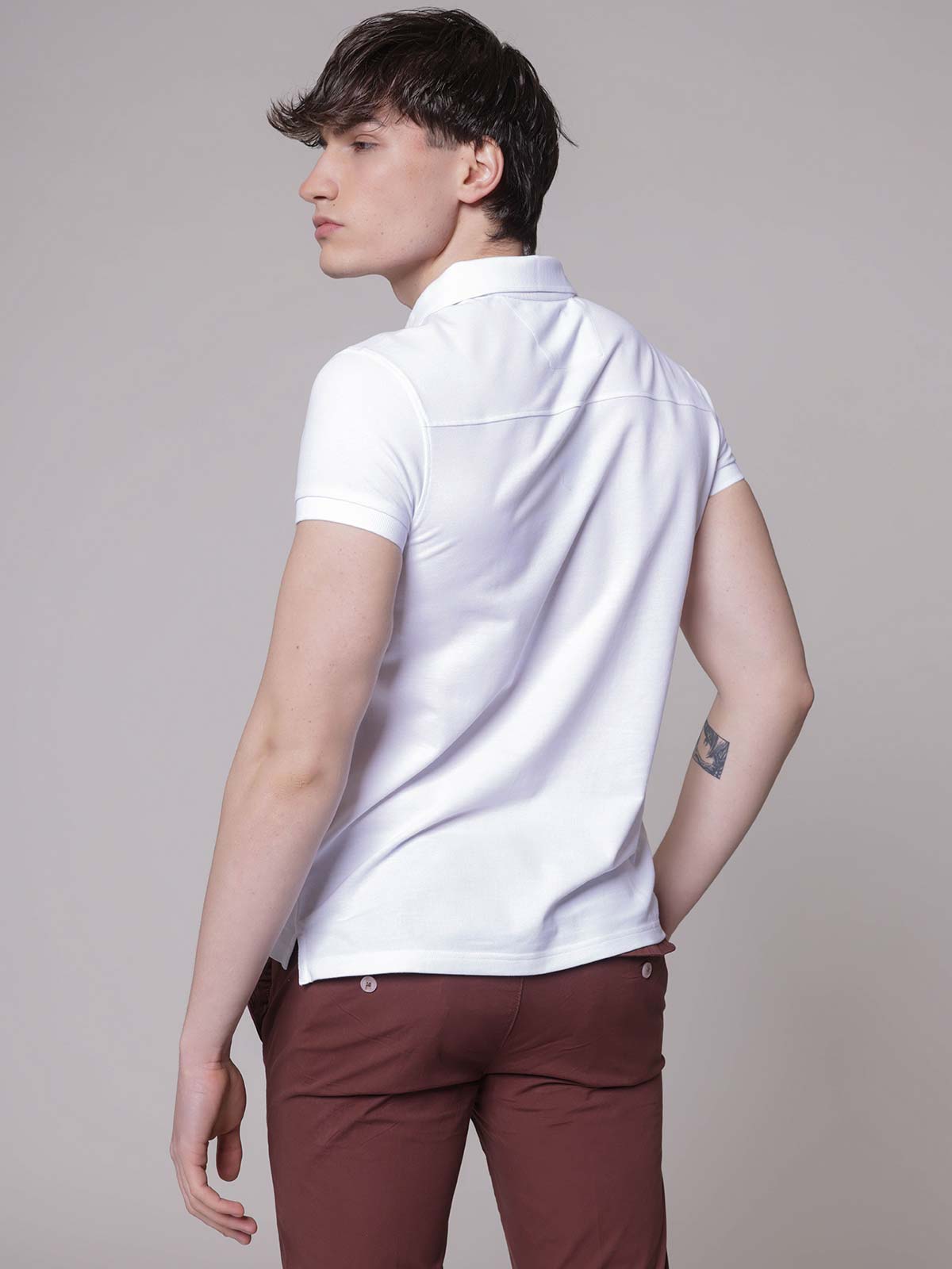 Polo ricamo worldwide|Colore:Bianco