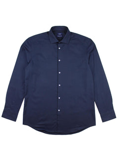 Camicia collo classico tessuto armaturato|Colore:Blu