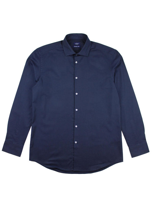 Camicia collo classico tessuto armaturato|Colore:Blu