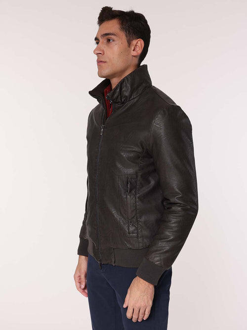 Giubbotto ecopelle |Colore:Moro