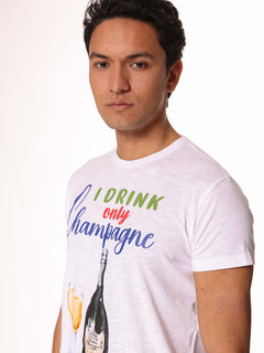 T-Shirt stampa champagne