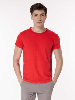 T-Shirt collo taglio vivo