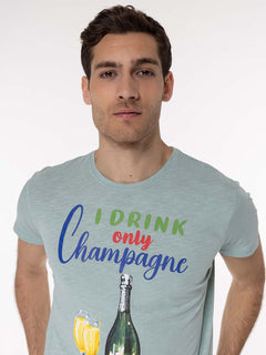 T-Shirt stampa champagne