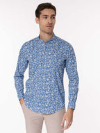 Camicia fantasia collo coreana|Colore:Azzurro