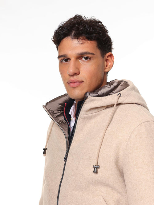 Giubbotto bomber in panno|Colore:Beige melange