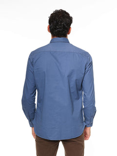 Camicia collo classico e bottoncini|Colore:Jeans
