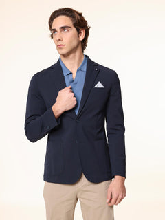 Giacca con bordi impuntura|Colore:Blu