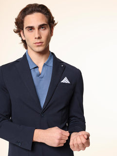 Giacca con bordi impuntura|Colore:Blu