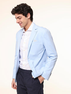 Giacca con bordi impuntura|Colore:Celeste