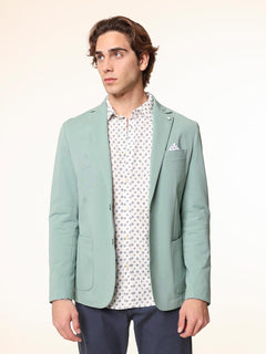 Giacca con bordi impuntura|Colore:Verde