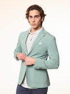 Giacca con bordi impuntura|Colore:Verde