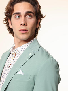 Giacca con bordi impuntura|Colore:Verde