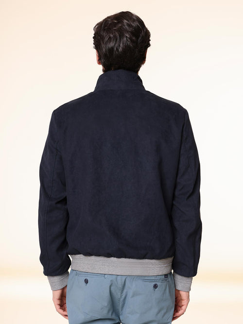 Giubbotto modello bomber scamosciato|Colore:Blu