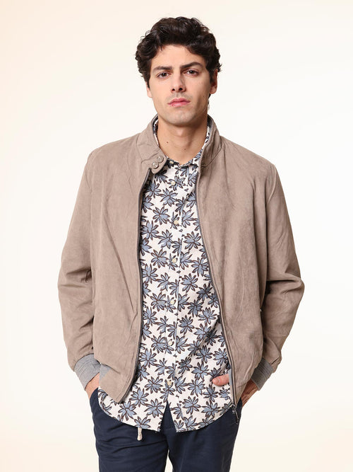 Giubbotto modello bomber scamosciato|Colore:Sabbia