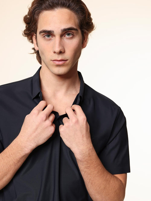 Polo in tessuto stretch|Colore:Blu