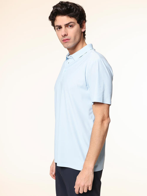 Polo in tessuto stretch|Colore:Celeste