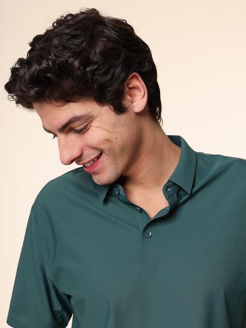 Polo in tessuto stretch|Colore:Verde