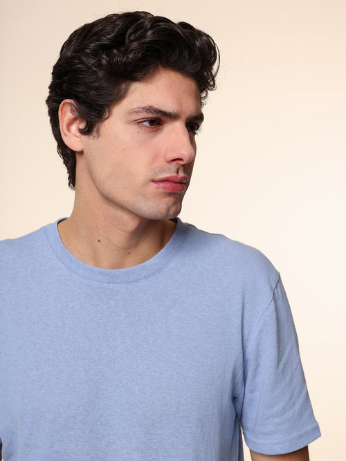 T-Shirt Maglia girocollo|Colore:Celeste