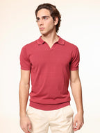 Polo maglia in cotone rasato|Colore:Peonia