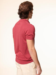 Polo maglia in cotone rasato|Colore:Peonia