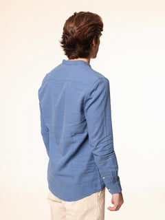 Camicia in lino collo|Colore:Denim