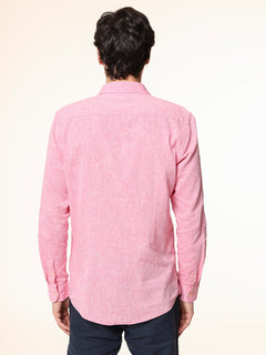Camicia in lino collo francese|Colore:Fuxia