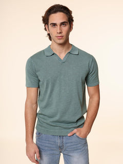 Polo maglia tessuto slub|Colore:Salvia
