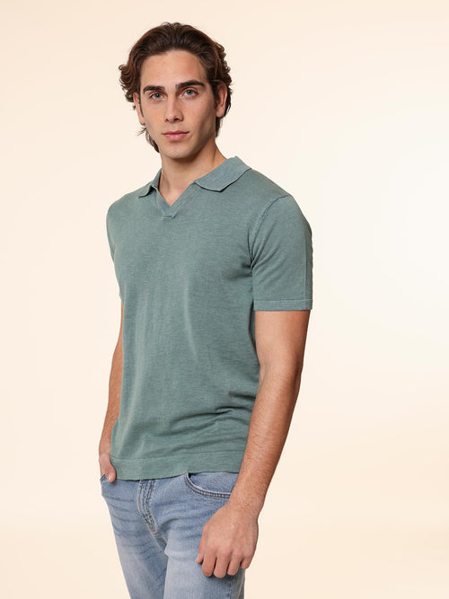 Polo maglia tessuto slub|Colore:Salvia