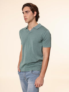 Polo maglia tessuto slub|Colore:Salvia