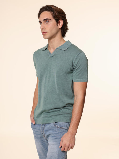 Polo maglia tessuto slub|Colore:Salvia